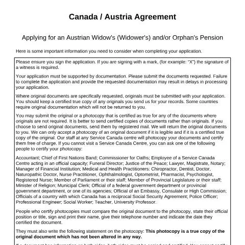 Document preview: Mastering the Austrian Pension Application Process in Canada — Health (CERFA n°ISP5005-AUT-B)