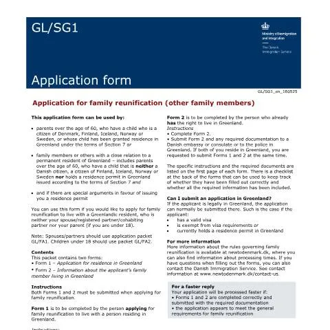 Document preview: Navigér i processen for familiesammenføring i Grønland — Familie
