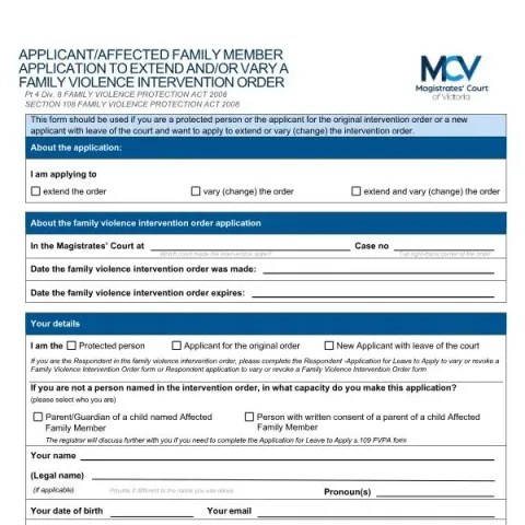 Document preview: Guide to Extending or Varying Family Violence Orders in Victoria — Legal & justice