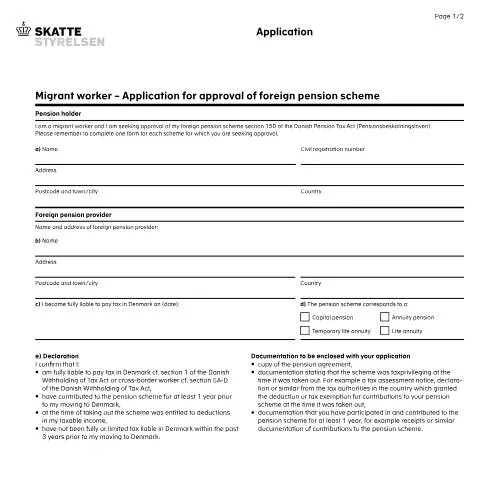 Document preview: Forståelse af formular 07.057 for migrantarbejdere — Skatter & skat (CERFA n°07.057)