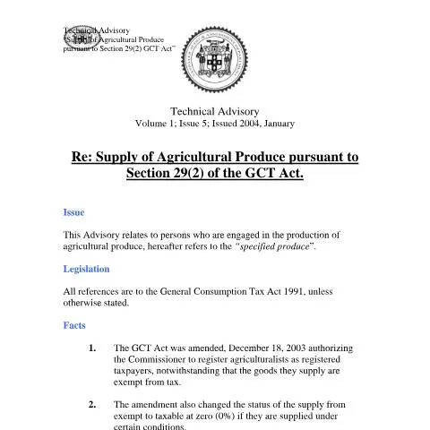Document preview: Official Form for Agricultural Produce Supply Compliance — Taxes (CERFA n°2004.iroc.gct+-+supply+of+agricultural+producesection+292+)