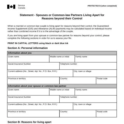Document preview: Understanding the Statement for Spouses or Common-law Partners Living — Civil status & identity (CERFA n°ISP3040)
