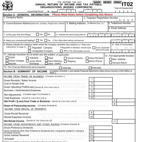 Document preview: Understanding the IT02 April 2024 052025: Jamaican Corporate Tax — Taxes (CERFA n°IT02_April_2024_052025)