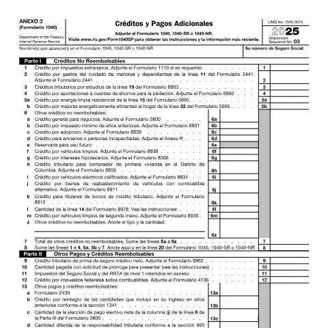 Document preview: Unlock the Benefits of IRS Form 1040S3S in Your Tax Filing — Taxes (CERFA n°1040S3S)