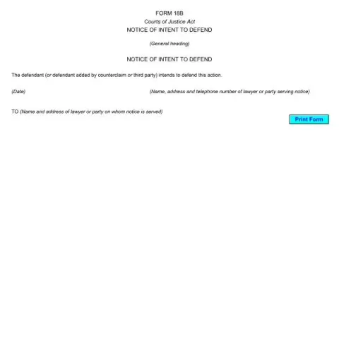 Document preview: Understanding the Notice of Intent to Defend — Legal & justice (RCP-18B-E)