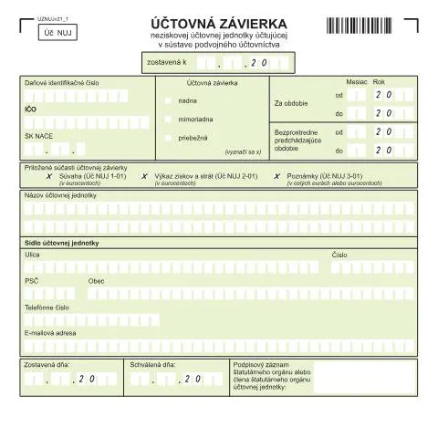 Document preview: Dôležitosť formulára UZNUJv21 v účtovnej praxi — Administratívne úkony (CERFA n°UZNUJv21)