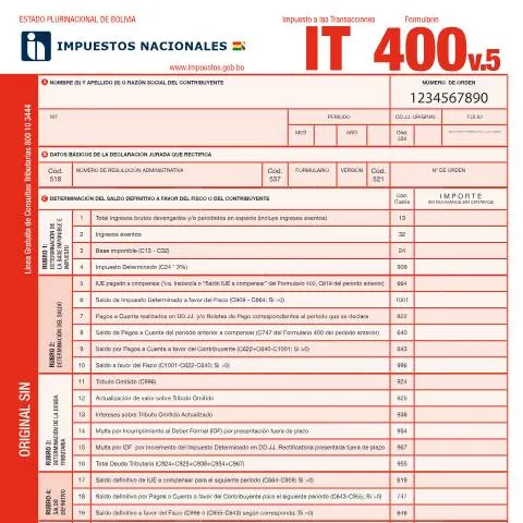 Vista previa del documento Guía Completa del Formulario 400 V5 Extendido en Bolivia — Trámites administrativos (CERFA n°Form 400)