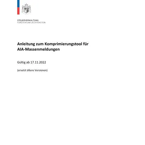 Dokumentvorschau: Effiziente Nutzung des Komprimierungstools für AIA-Massenmeldungen — Behörden & Verwaltung (CERFA n°anleitung-zum-komprimierungstool-fuer-aia-massenmeldungen)