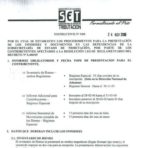 Vista previa del documento Procedimientos para informes tributarios en Paraguay — Trámites administrativos