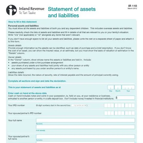 Document preview: The Role of the IR110 in Financial Overview — Government & admin (CERFA n°IR110)