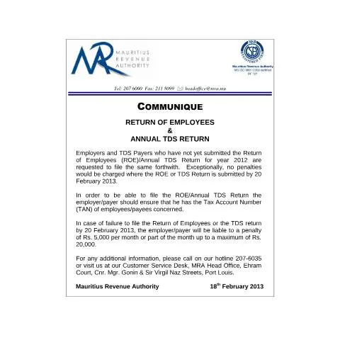 Document preview: Understanding the Importance of ROE and TDS Extensions — Government & admin (CERFA n°ReminderROE2013)
