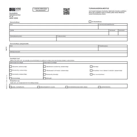 Document preview: Yksityiskohtainen opas Tupakkaveroilmoitukseen (1417) — Verot & verotus (CERFA n°Vero 1417)