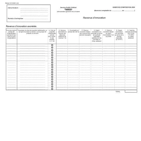 Aperçu du document Guide complet sur le formulaire 121-275-inno pour l'innovation — Impôts & fiscalité (CERFA n°121-275-inno)