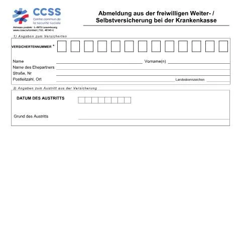 Aperçu du document Guide de Désinscription de l'Assurance Maladie Volontaire — Démarches administratives (CERFA n°ccss-formulaire-sortie-assurance-volontaire-maladie)