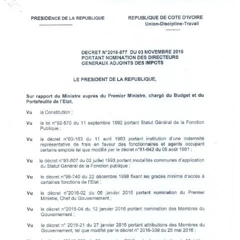 Aperçu du document Organisation administrative et gestion financière en Côte d'Ivoire — Démarches administratives