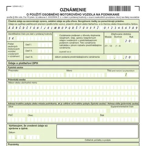 Document preview: Úvod do podania formulára OZNMVv26 pre podnikateľov — Administratívne úkony (CERFA n°OZNMVv26)