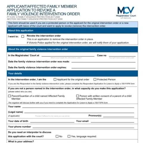 Document preview: How to Revoke a Family Violence Intervention Order in Victoria — Legal & justice