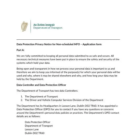 Document preview: Understanding Data Protection for Non-Scheduled MFO Applications — Government & admin