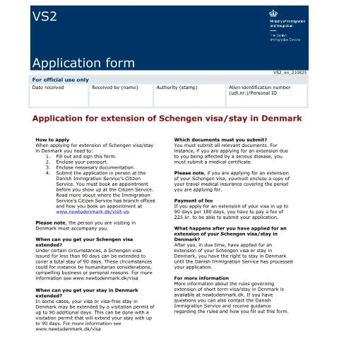 Document preview: Forstå VS2-formularen til visumforlængelse — Immigration & visa (CERFA n°VS2)