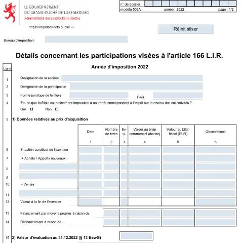 Aperçu du document Comprendre l'Annexe 506 A pour une meilleure gestion fiscale — Démarches administratives (CERFA n°506 A)