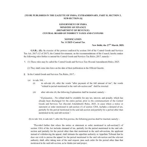 Document preview: The Importance of GST CT 11 in India's Tax System — Taxes (CERFA n°GST)