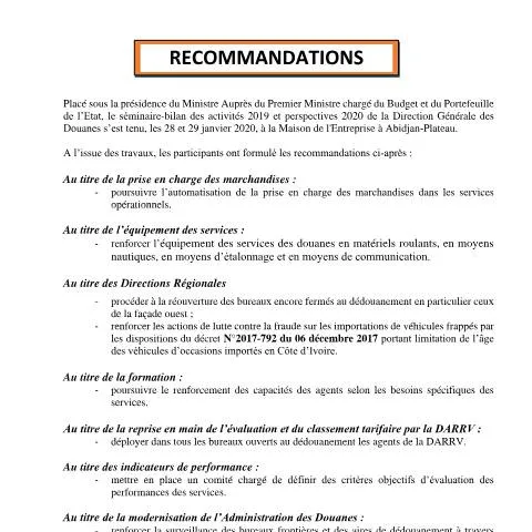 Aperçu du document Comprendre l'Importance du Document Douanier Officiel en Côte d'Ivoire — Démarches administratives