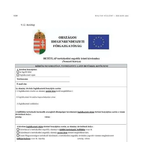 Document preview: A Betétlap szerepe a tartózkodási engedély megszerzésében — Adminisztratív ügyintézés