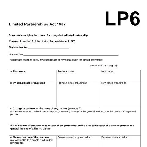 Document preview: Understanding the LP6 Seven-Day Filing Requirement for UK Partnerships — Business