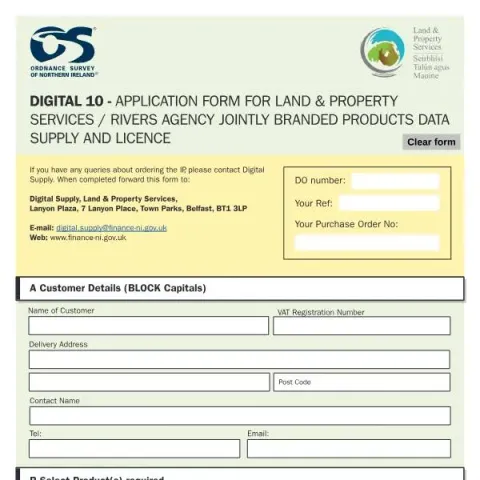 Document preview: Request a Licence for Geospatial and Flood Mapping Data — Government & admin (Digital 10)