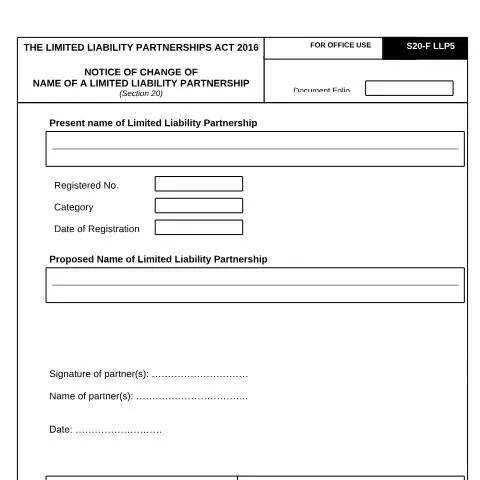 Document preview: Essential Guide to Changing Your LLP Name in Mauritius — Government & admin (NOTICE-OF-CHANGE-OF-NAME-OF-A-LIMITED-LIABILITY-PARTNERSHIP_LLP5)