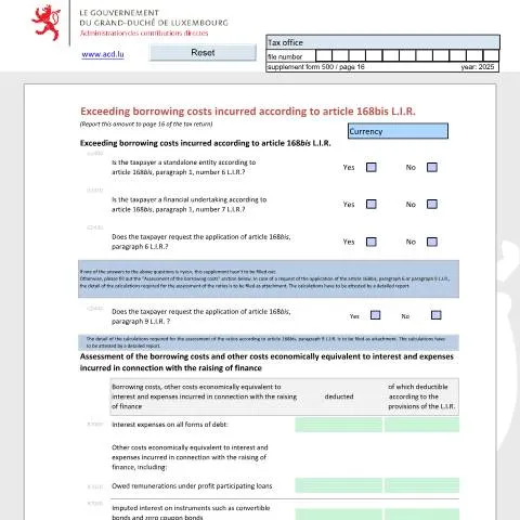 Aperçu du document Comprendre les surcoûts d'emprunt selon l'article 168bis L.I.R. — Démarches administratives (CERFA n°surce)