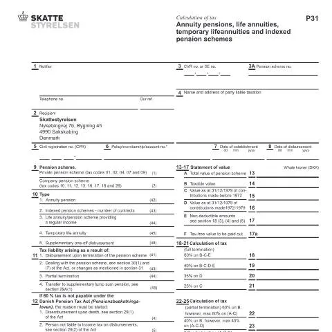 Document preview: Beregn skatten korrekt ved pension udbetaling med 07.050 — Skatter & skat (CERFA n°07.050)