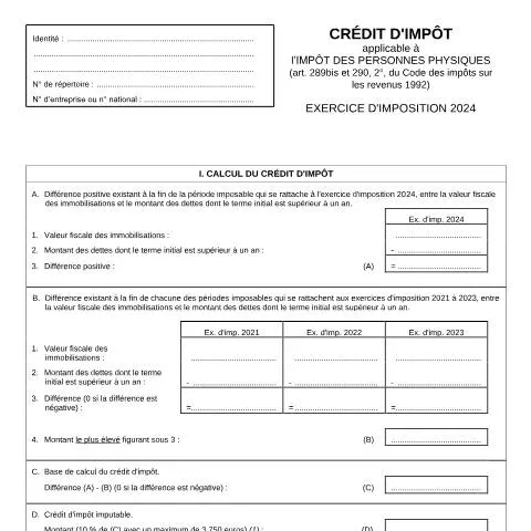 Aperçu du document Comprendre le crédit d'impôt 155-276j pour l'IPP — Impôts & fiscalité (CERFA n°155-276j)