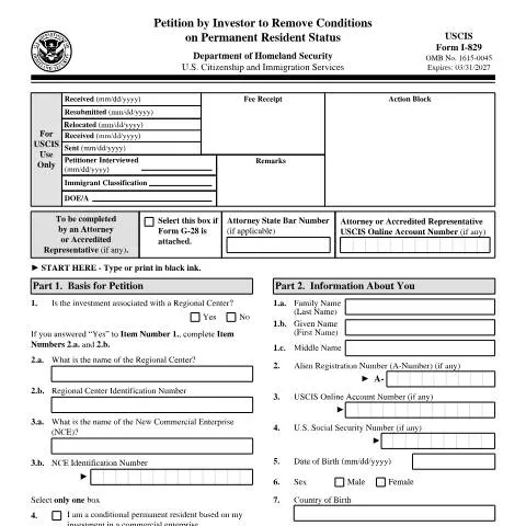Document preview: Understanding USCIS Form I-829 for Conditional Residents — Immigration & visas (CERFA n°I-829)