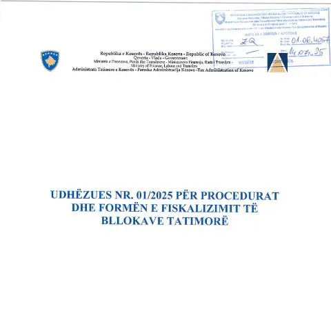 Document preview: Procedurat dhe Forma e Fiskalizimit të Bllokave Tatimorë — Tatime & fiskalitet