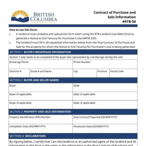Document preview: Understanding the Purchase and Sale Contract Form — Housing (RTB-58)