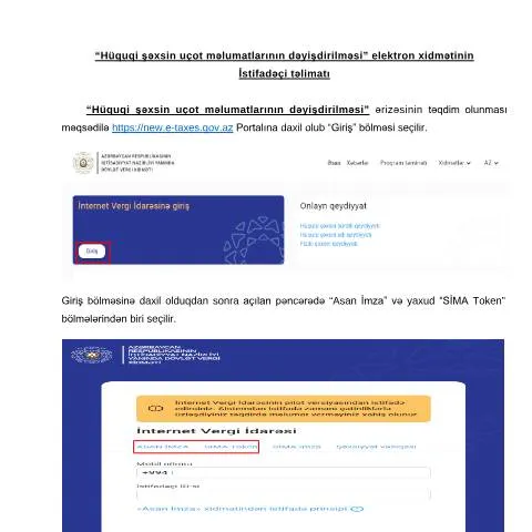 Document preview: Onlayn Uçot Məlumatlarının Dəyişdirilməsi Prosesləri — Vergilər & maliyyə