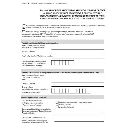 Document preview: Zakaj je obrazec DDV-PPS ključen pri pridobitvi prevoznega sredstva? — Davki & obdavčitev (CERFA n°DDV-PPS)