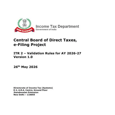 Document preview: Essential Guide to CBDT e-Filing ITR 2 for AY 2026-27 — Taxes (CERFA n°ITR 2)