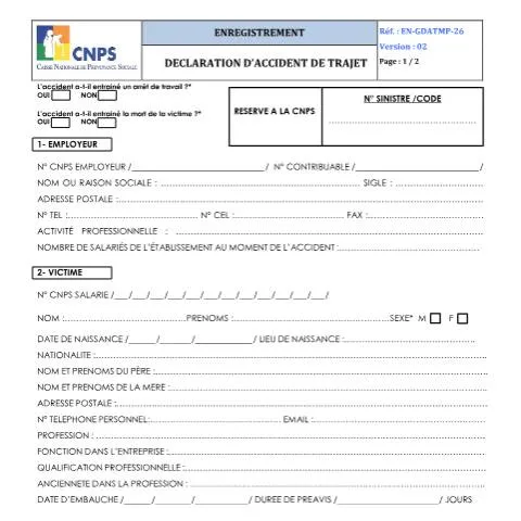 Aperçu du document Comprendre la Déclaration d'Accident de Trajet en Côte d'Ivoire — Santé