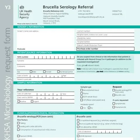 Document preview: Brucella Serology Testing: UK Healthcare Referral Procedures — Health