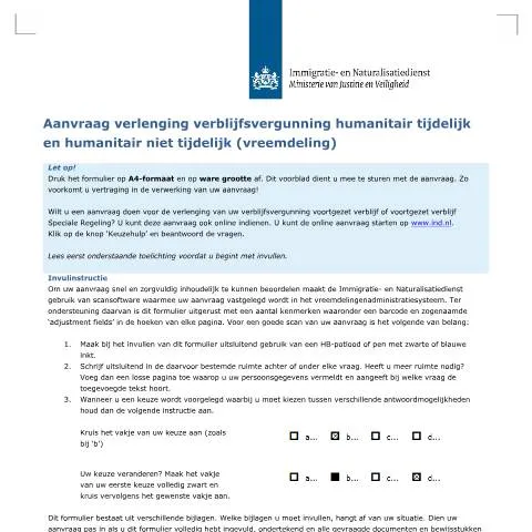 Documentvoorvertoning: Aanvraag voor verlenging verblijfsvergunning humanitair — Immigratie & visa (CERFA n°7037)