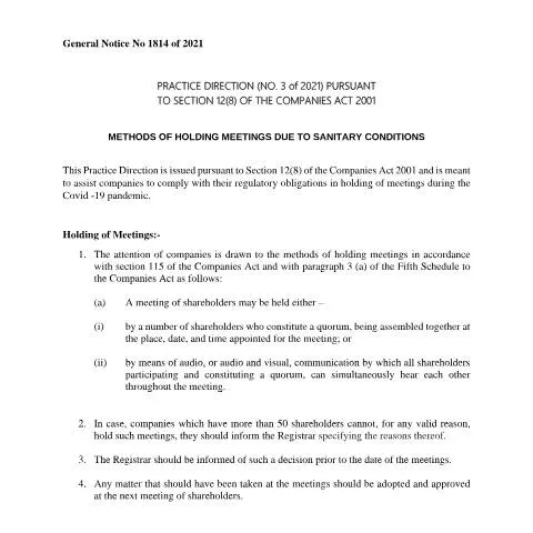 Document preview: Understanding the Practice Direction for Annual Meetings — Government & admin (Practice-Direction-Holding-of-annual-meeting)
