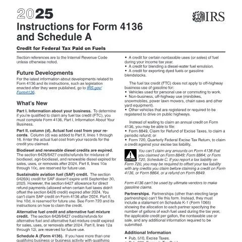 Document preview: Maximize Your Tax Credits with IRS Form 4136 Instructions — Taxes (CERFA n°INST-4136)
