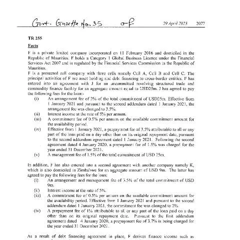 Document preview: The Importance of the TR 255 Document in Mauritius — Government & admin (TR255)
