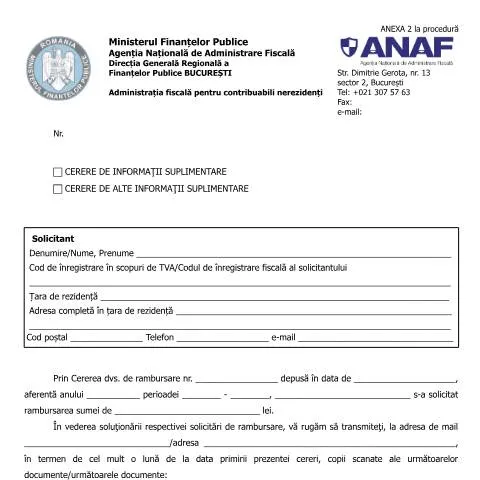 Document preview: Ghid pentru Cererea de informații suplimentare A2p_OPANAF_2809_2016 — Impozite & fiscalitate (CERFA n°A2p_OPANAF_2809_2016)