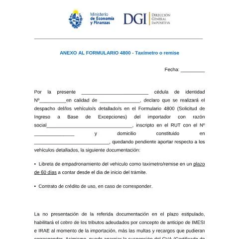 Vista previa del documento Guía sobre el Anexo al Formulario 4800 para Taxímetros — Vehículo y conducción (CERFA n°4800)
