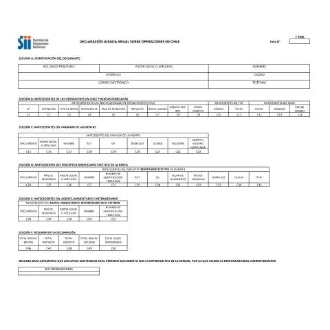 Vista previa del documento Formulario F1946: Clave para la Declaración de Rentas en Chile — Trámites administrativos (CERFA n°F1946)