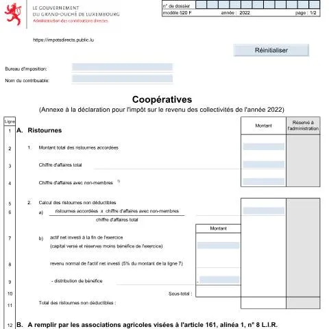 Aperçu du document L'Annexe 520 F : Un Atout pour les Coopératives — Démarches administratives (CERFA n°520 F)