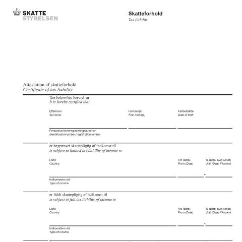 Document preview: Forståelse af Certifikat for Skatteforhold 02.044 — Skatter & skat (CERFA n°02.044)